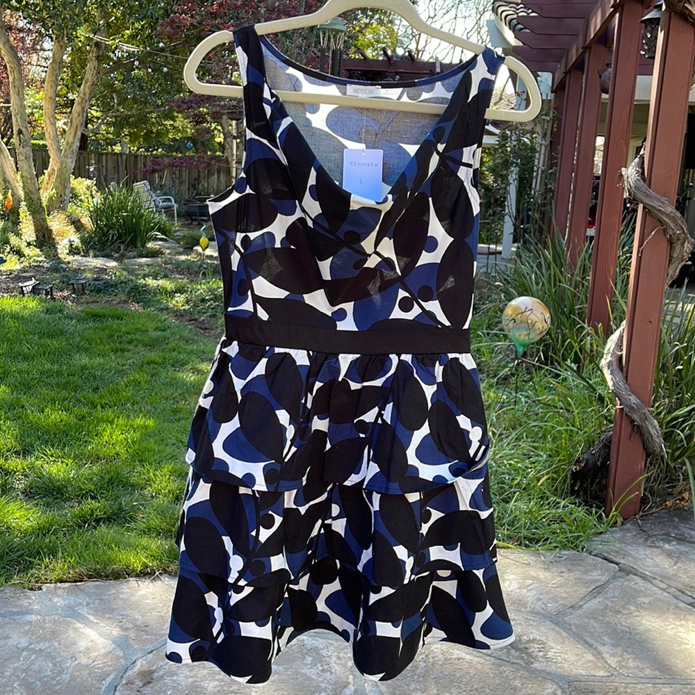 🌺 WESTON 4 ANTHROPOLOGIE; BNWT & RARE Beautiful Nightblue Dress in Misses Sz S! - Picture 4 of 14